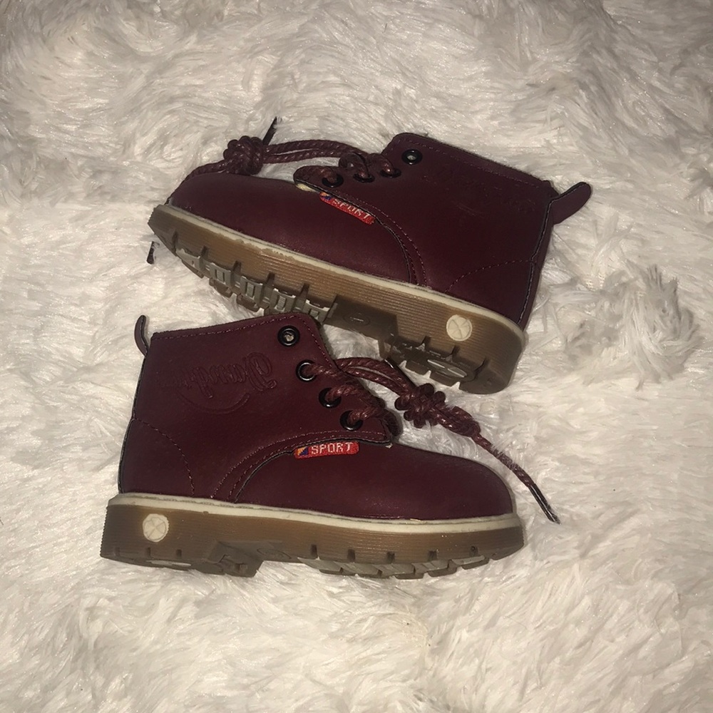 Burgundy boots